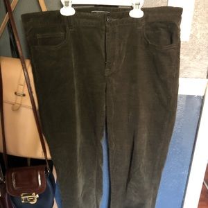 Velvet olive green pants.
